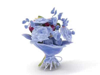 Vibrant Floral Bouquet model pack Low-poly 3D model