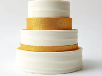 ThreeTier Gold Accent Cake Model Pack Low-poly 3D model