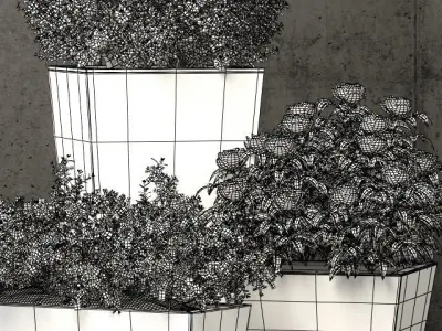 Restoration Hardware pedestal sheet metal planters 3D model