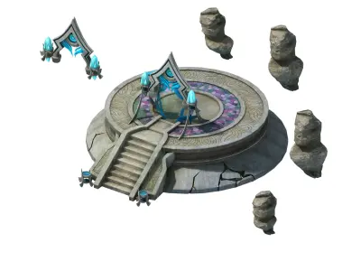 Stone Nagisen Grassland - Temple of Earthly Spirit 01 3D model