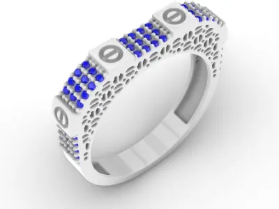 Jewelry Diamond Ring Model RG81 Free 3D print model