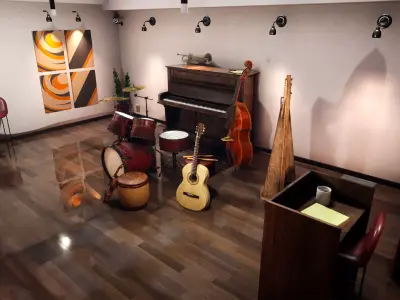 Musical Instruments  33 Assets Low-poly 3D model