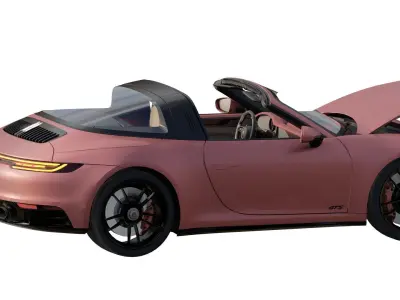 Porsche Targe GTS with interior 3D model