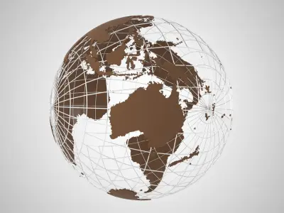 Globe News Skeleton Coffe Color 3D model