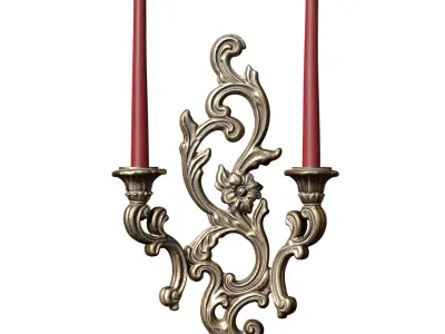 Gothic Victorian Bronze Wall Lamp Sconce Candle holder  3D model