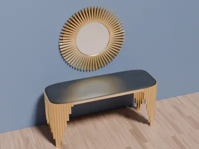 Luxury Marble Console Table High-Quality 3D Model Low-poly 3D model