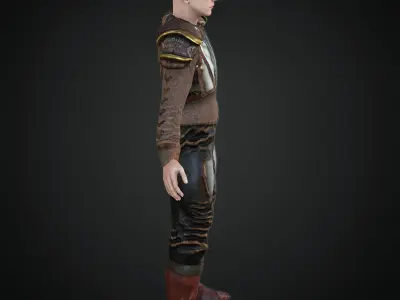  Steampunk rigged character Low-poly 3D model