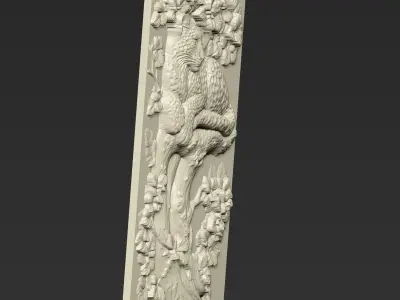 Leopard Lying on a Branch A55 3D print model