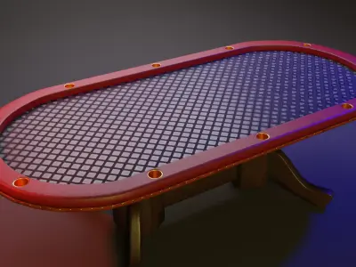 Poker table Low-poly 3D model