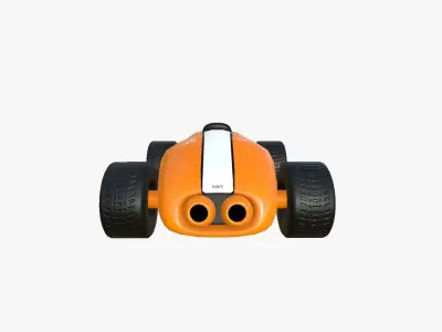 Cartoon Kart F07 Orange - Vehicle Racing Design Low-poly 3D model