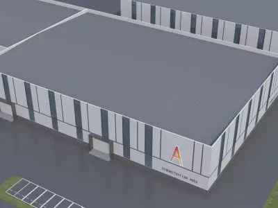 Industrial Building Factory 3D model