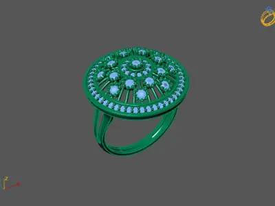 STL 3DM Print Ready Women Diamond Ring Lightweight Printable  3D print model 65