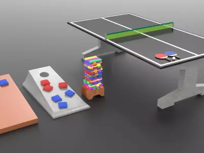 Outdoor Games Low-poly 3D model