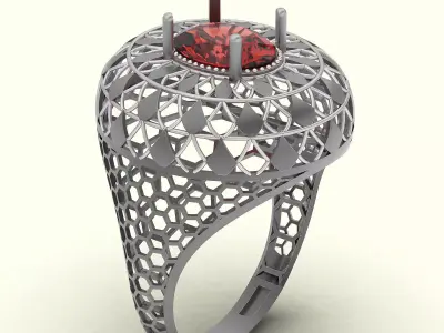 Lux ring silver gold jewelry printable 3D model 3D print model 3