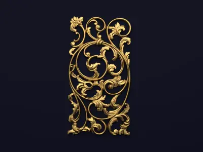 Classic decor ornament v-3D model 52 3D model