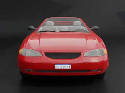 Convertible Sports Car Realistic and Game Ready Asset 3D model