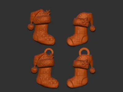christmas socks decor  3D print model
