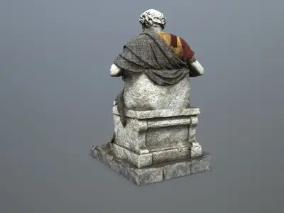 man statue Low-poly 3D model