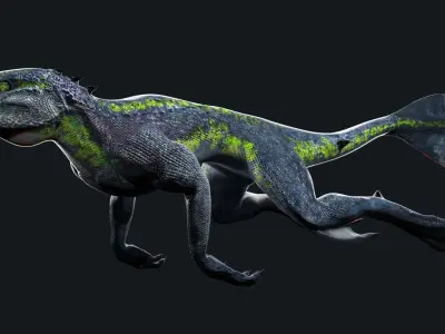 Iguana Dragon Low-poly 3D model