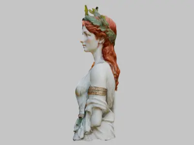 Vintage Victorian Goddess Sculpture Statue Figure Low-poly 3D model