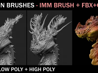 Collection Creature Horns - Dragon Horn - Vol 02 Low-poly 3D model