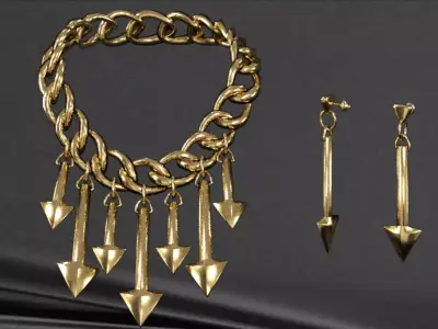 Big necklace with arrows 3D model