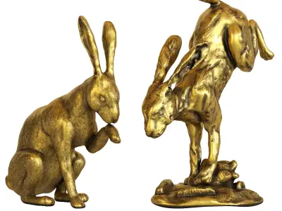Hares Figurine Set Two 3D model