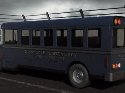 Prison Transport Bus 3D model