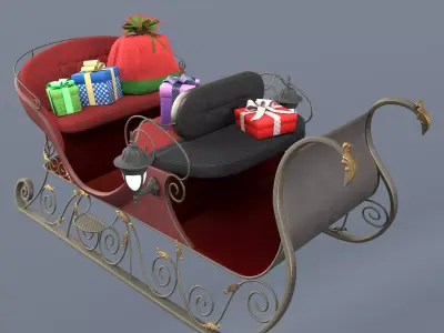 Santas sleigh 3D model