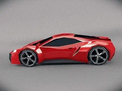 Lowpoly sporty concept Low-poly 3D model