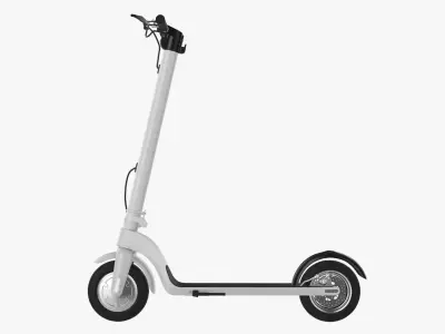 Scooter electric 01 white 3D model