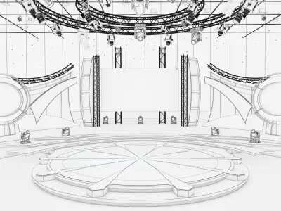 Virtual TV Studio Entertainment Set 5 3D model