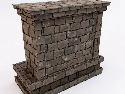 Fire Place low poly 3d model  Low-poly 3D model