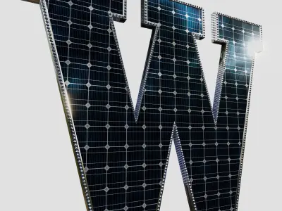 Solar Panel Letter - W 3D model