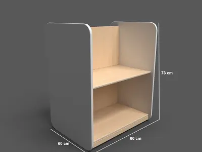 Medium Shelf White Low-poly 3D model