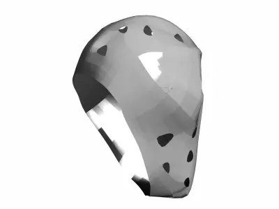 Low-poly metalic hockey goalie mask Low-poly 3D model