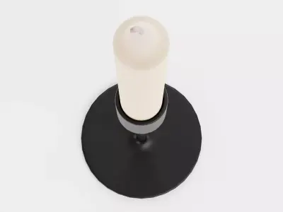 -Candlestick Holder with Candle- Low-poly 3D model