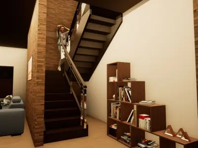 Two story modern house 3D model