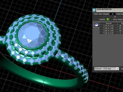 Solitaire engagement ring 3D print model 23