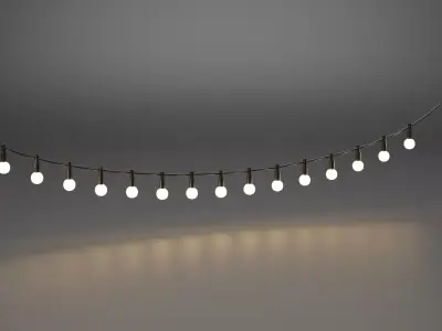 -Lightbulb Chain- Low-poly 3D model