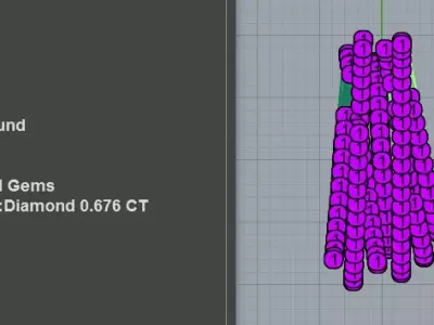 Luxury Multi Ring Diamond Pendant 3D print model