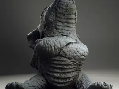 Offended Drake Statue Low-poly 3D model