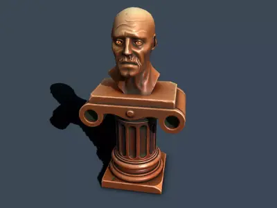 Pedestal bronze 1 Low-poly 3D model
