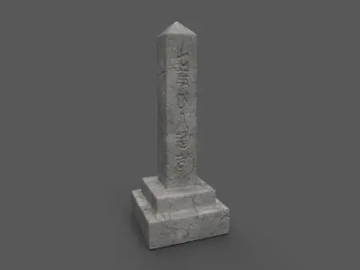 Cultural Grave Stone or Shrine Low-poly 3D model