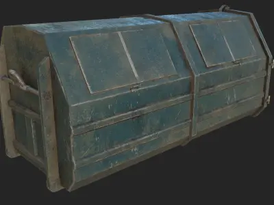 Trash Container PBR Low-poly 3D model