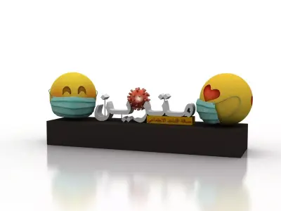 Social Distancing model for coronavirus  Low-poly 3D model