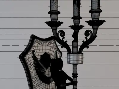 Winged Victory Bronze Wall Sconce 3D model