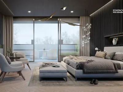 Corona - C4D Scene files - Luxury Bedroom Apartment Interior 3D model