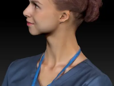 Surgical nurse 43 Low-poly 3D model