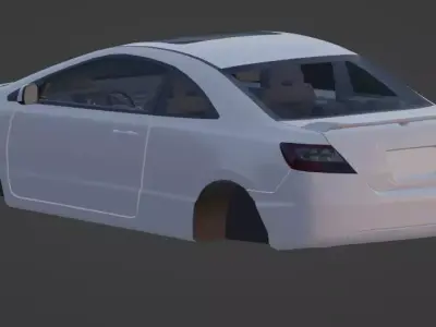 2007 Honda Civic SI Coupe Low-poly 3D model